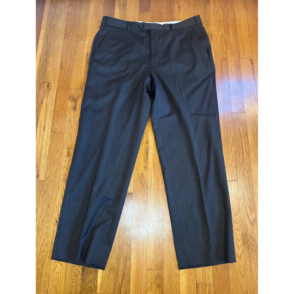 Brooks Brothers 1818 Madison Mens 35R Wool Dress Pants Charcoal Grey Made in USA